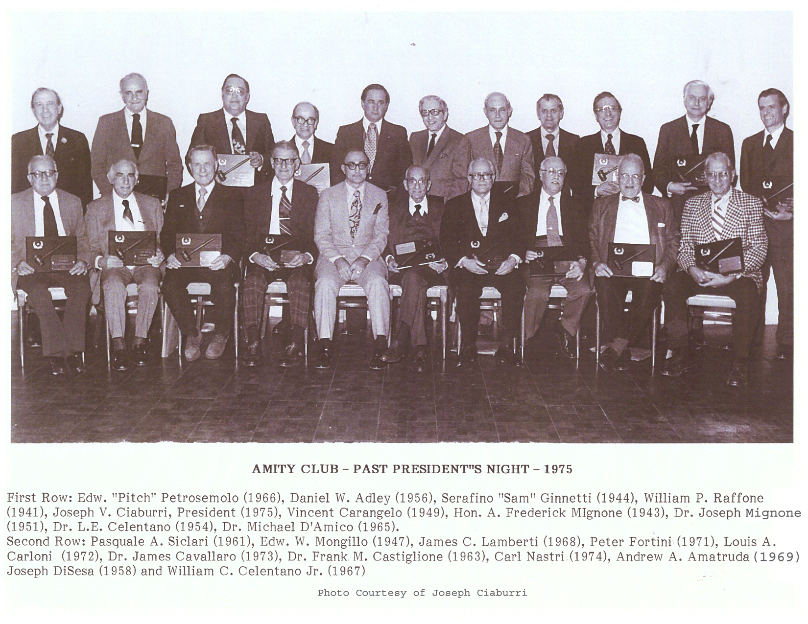 1975 Amity Club Past Presidents Photo